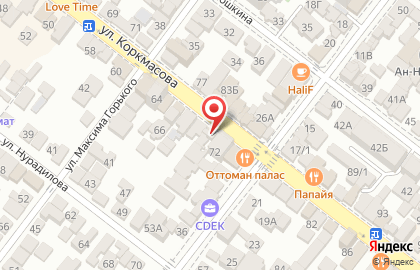 Магазин Автонакидки05 на улице Коркмасова на карте