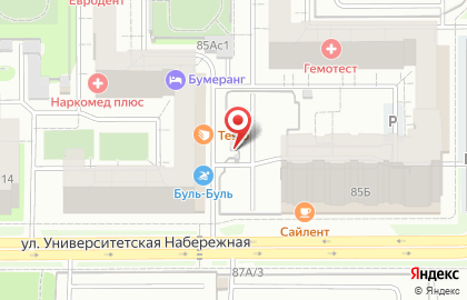 Сеть водоматов Урал-Аква на Университетской Набережной на карте