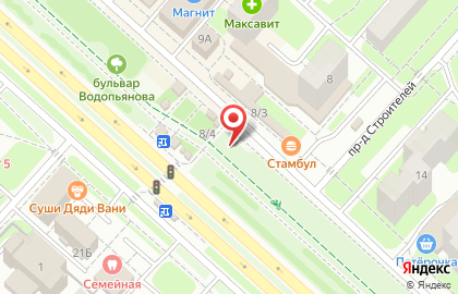 Киоск по ремонту часов на улице Водопьянова на карте