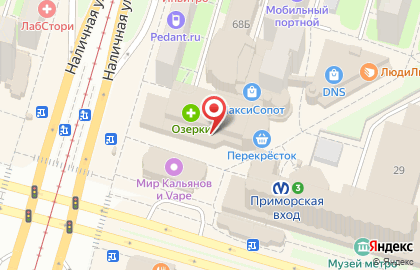Магазин обуви и аксессуаров kari на метро Приморская на карте