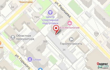 Торгово-производственная фирма Точка Уюта на улице Радищева на карте