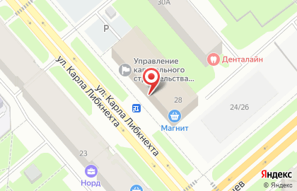 Продуктовый магазин на улице Карла Либкнехта на карте