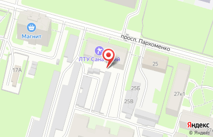 Общежитие, СПбГЛТУ им. С.М. Кирова на проспекте Пархоменко на карте