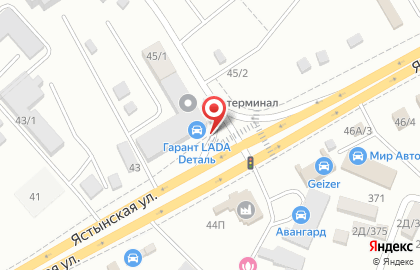 Киоск по продаже фастфудной продукции на Ястынской улице на карте