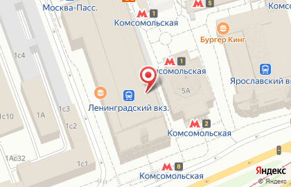 Ресторан японской кухни Планета Суши на метро Комсомольская на карте