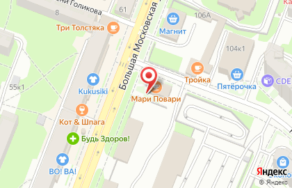 Киоск бытовых услуг на Большой Московской улице на карте