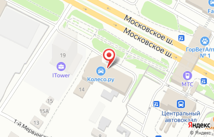 Шинный центр Колесо на Московском шоссе на карте
