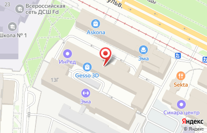 Вариант на Верх-Исетском бульваре на карте