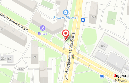 Магазин фастфудной продукции на улице Академика Скрябина на карте