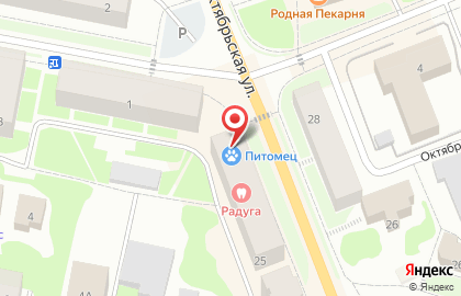 Зоомагазин Питомец на Октябрьской улице на карте