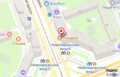 Универсам Корзина в Красногвардейском районе на карте
