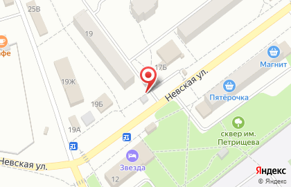 Киоск хлебобулочных изделий на Невской улице на карте