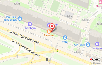 Ресторан Евразия на проспекте Просвещения, 32 на карте