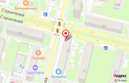 Киоск свежего хлеба Абаканово на проспекте Строителей на карте