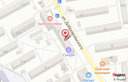 Сеть ролл-баров Тобико на улице Добровольского на карте