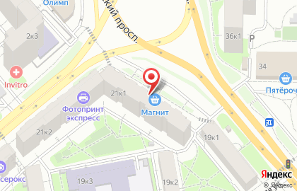 Супермаркет Магнит в Москве на карте