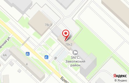 Скрин на Брестской улице на карте