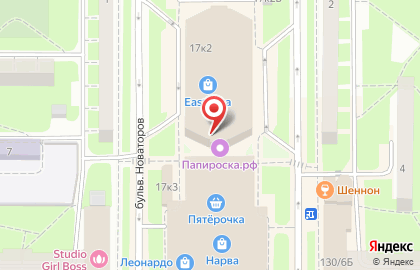 Торговый центр Нарва & Путиловский на Трамвайном проспекте на карте