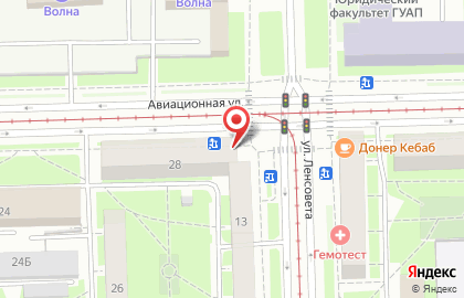 Булочная Мякишъ на Авиационной улице на карте