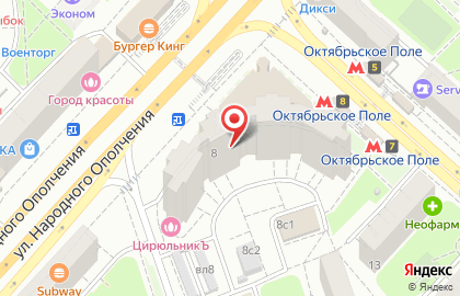Удобный магазин Магнолия на улице Маршала Малиновского на карте