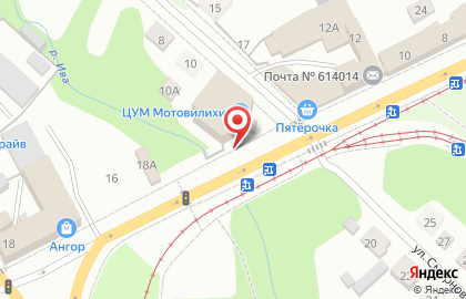 Супермаркет Магнит у дома в Мотовилихинском районе на карте