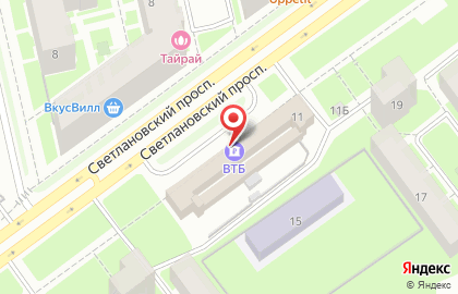 Банкомат ВТБ на Светлановском проспекте, 11 на карте