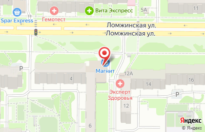 Супермаркет Магнит на Ломжинской улице на карте