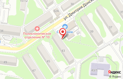 Балт Бет на улице Дмитрия Донского на карте