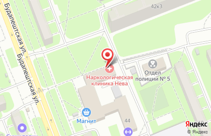 Наркологическая клиника НЕВА на Будапештской улице на карте