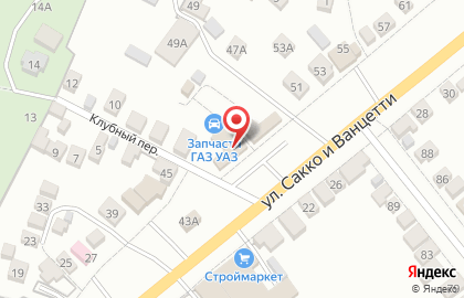 Магазин автозапчастей Прибамбас, магазин автозапчастей на улице Сакко и Ванцетти на карте