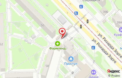 Павильон хлебобулочных изделий на улице Рихарда Зорге на карте