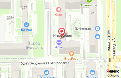 Фитнес-клуб Арни на улице Ванеева на карте