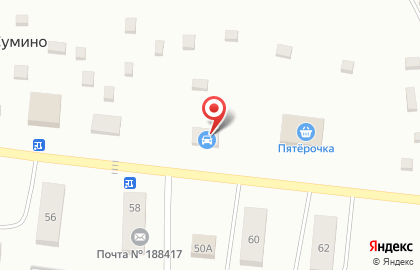 Супермаркет Пятёрочка в поселке Сумино на карте