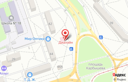 Медицинская лаборатория Диалайн на улице Карбышева на карте