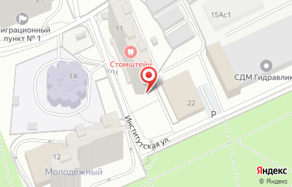 Компания Геостройпроект на Институтской улице на карте