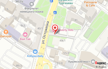 Туристическое агентство AnexTour на улице Остоженка на карте
