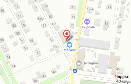 Супермаркет Магнит в Железнодорожном округе на карте