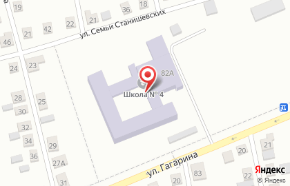 Средняя общеобразовательная школа №4 на улице Гагарина на карте