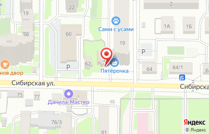 Компания по производству натяжных потолков и жалюзи Верхаус на Сибирской улице на карте