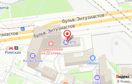 Банкомат СберБанк на бульваре Энтузиастов на карте
