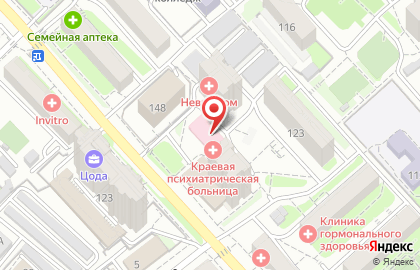 Психотерапевтический центр, Краевая психиатрическая больница в Кировском районе на карте