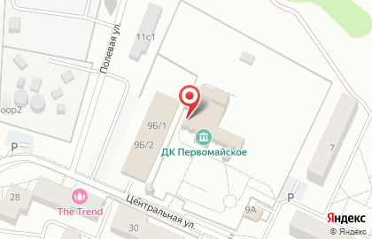 Первомайское на Центральной улице на карте