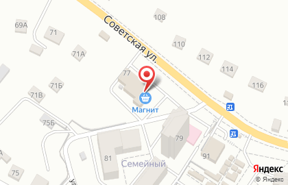 Супермаркет Магнит на Советской улице на карте