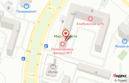 Елабужская центральная районная больница в Елабуге на карте