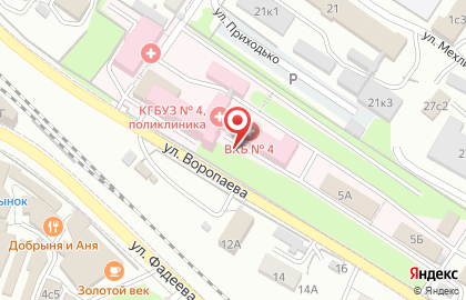 ОАО Банкомат, АКБ Росбанк на улице Воропаева на карте