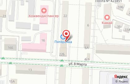Супермаркет Пятёрочка на улице Пугачёва на карте