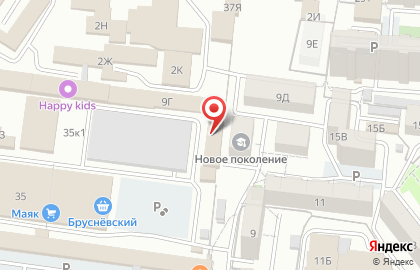 Шиномонтажная мастерская на улице Бруснева на карте