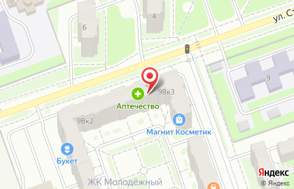 Магазин канцтоваров и прессы МаркерПресс на улице Строителей на карте