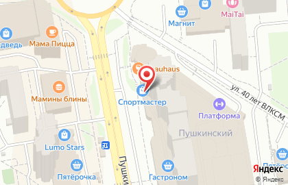 Спортивный магазин Спортмастер на Пушкинской улице на карте