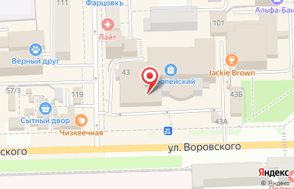 Туристическое агентство Трансаэро Тур на улице Воровского на карте